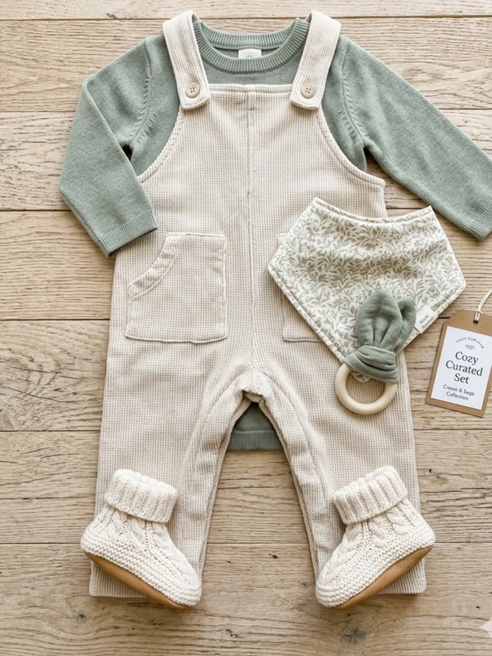 Baby Cream Casual Relaxed Fit Overalls
